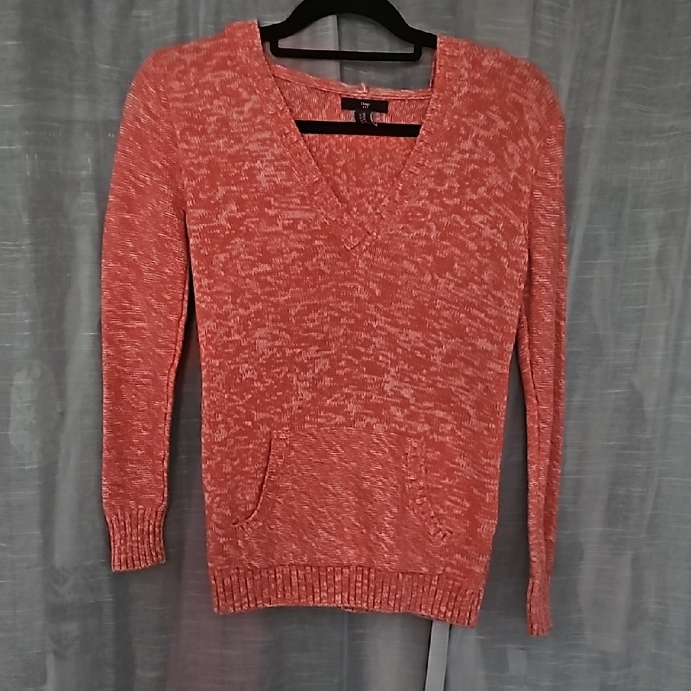 Women's Coral V-Neck Sweater
